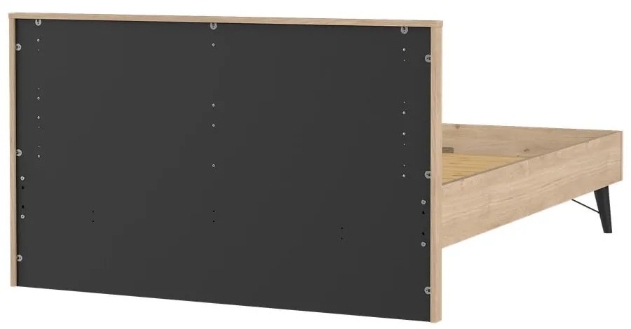 Łóżko dwuosobowe w dekorze dębu ze stelażem 140x200 cm w naturalnym kolorze Ry – Tvilum