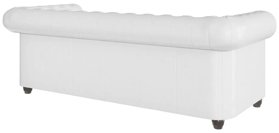 Biała rozkładana sofa z imitacji skóry 203 cm York – Ropez