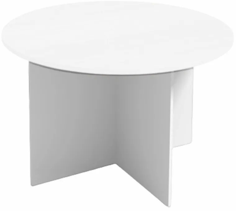 Stół konferencyjny z okrągłym blatem PRIMO WHITE, średnica 120 cm, biały