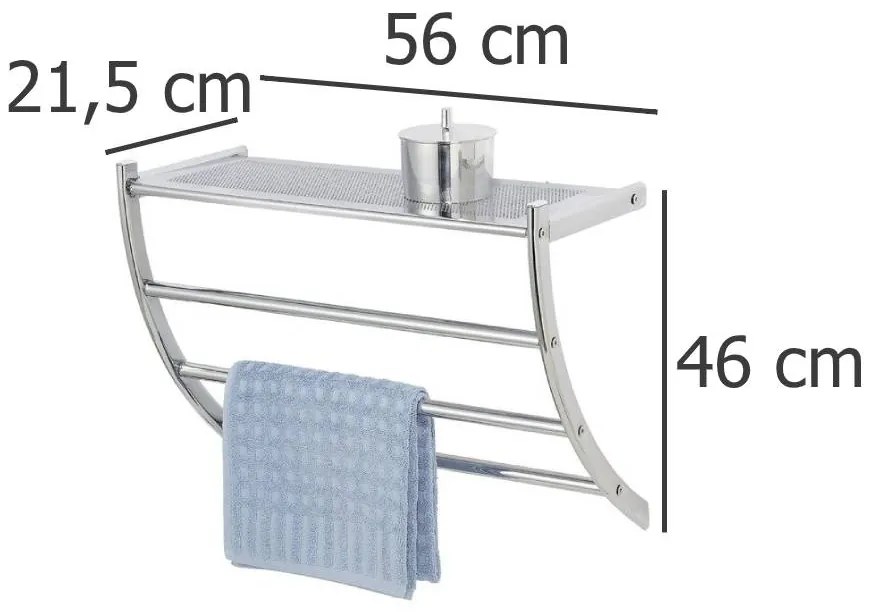 Wieszak na ręczniki PASCARA + półka łazienkowa, 2 w 1, WENKO