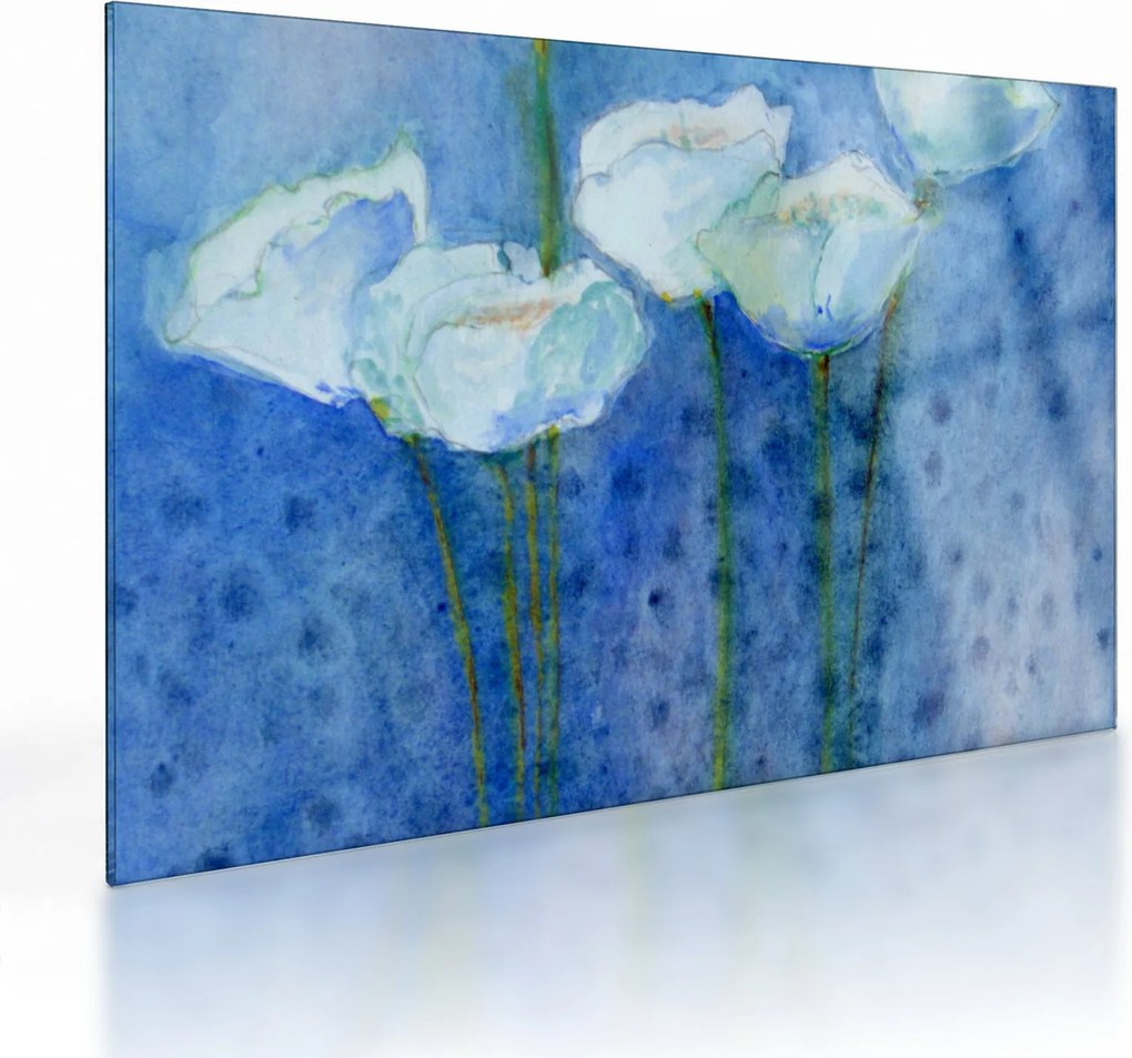 Obraz na szkle - Białe tulipany (70x50 cm)