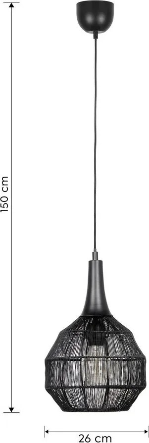 Lampa wisząca w kolorze matowej czerni z metalowym kloszem Soraya – Trio