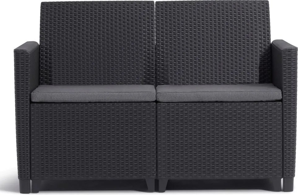 Allibert Claire sofa dwuosobowa, grafitowa