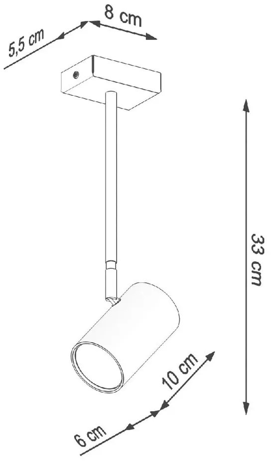 Czarna lampa sufitowa 10x6 cm Jones – Nice Lamps