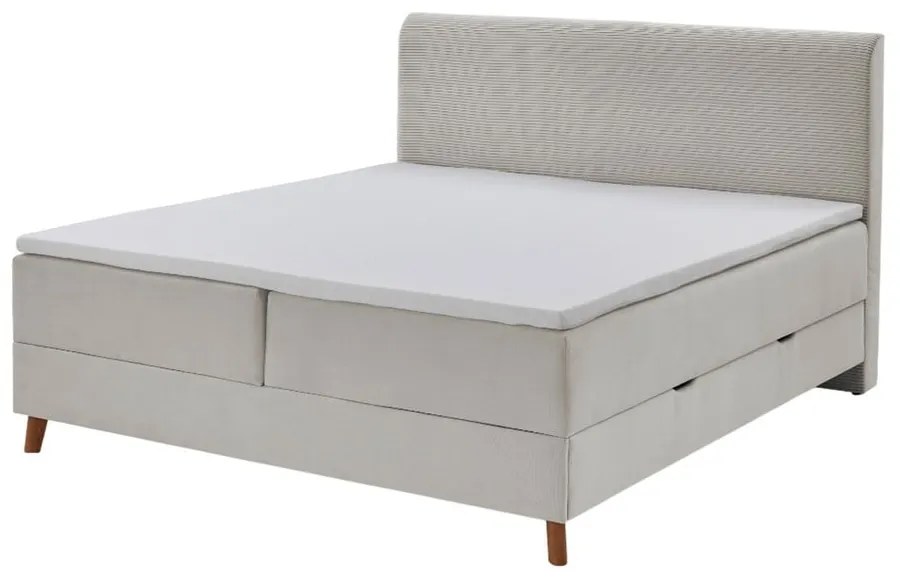 Beżowe łóżko boxspring ze schowkiem 160x200 cm Memphis − Meise Möbel