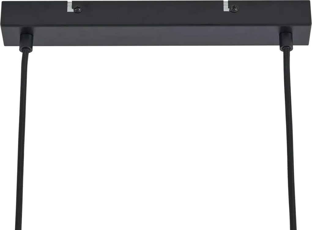 Nowoczesna lampa wisząca czarna z drewnem i przydymionym szkłem 4-źródła światła - Aleks