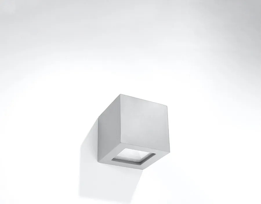 Kinkiety nowoczesny Astra, ceramika/szkło - 1 źródło światła 4000K - L.14 x H.14 cm - szary