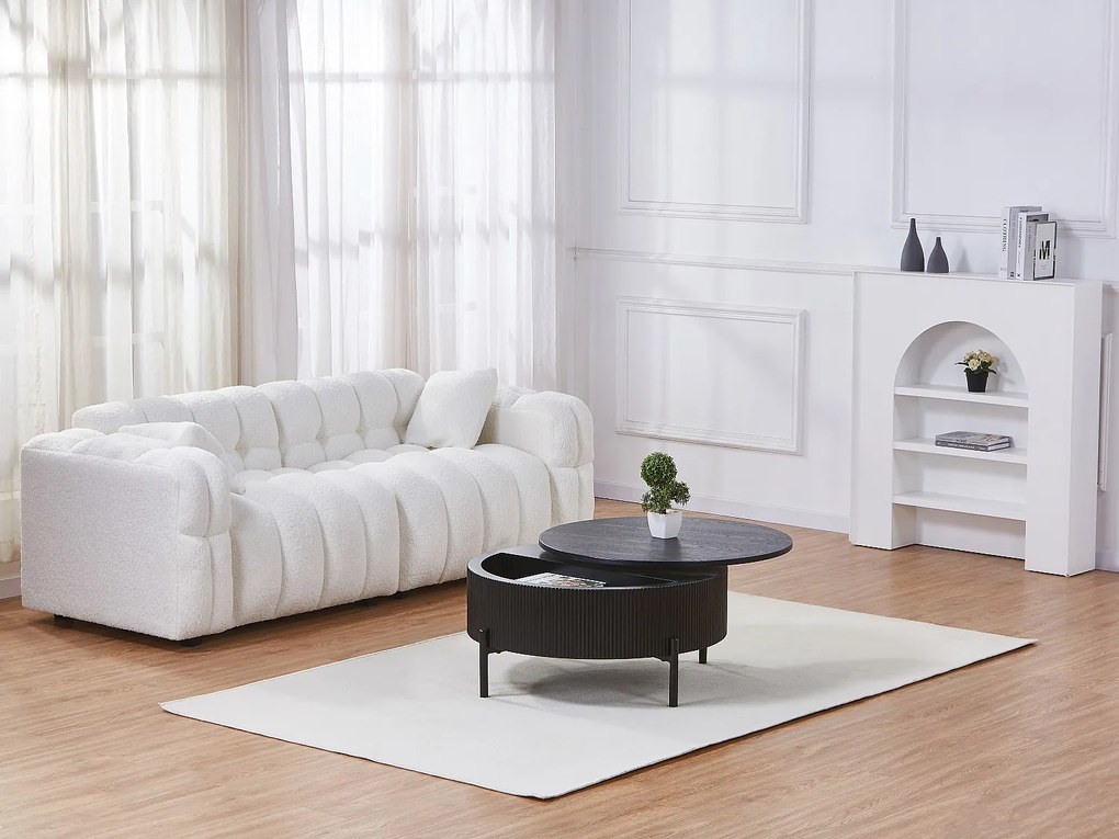 Stolik kawowy z obrotowym blatem z forniru jesionowego - Czarny - NORVANE