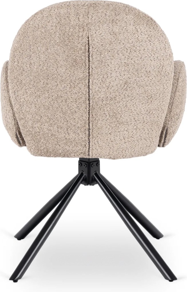 Krzesło Tapicerowane Obrotowe do Salonu MUSSO Brązowe Nowoczesne