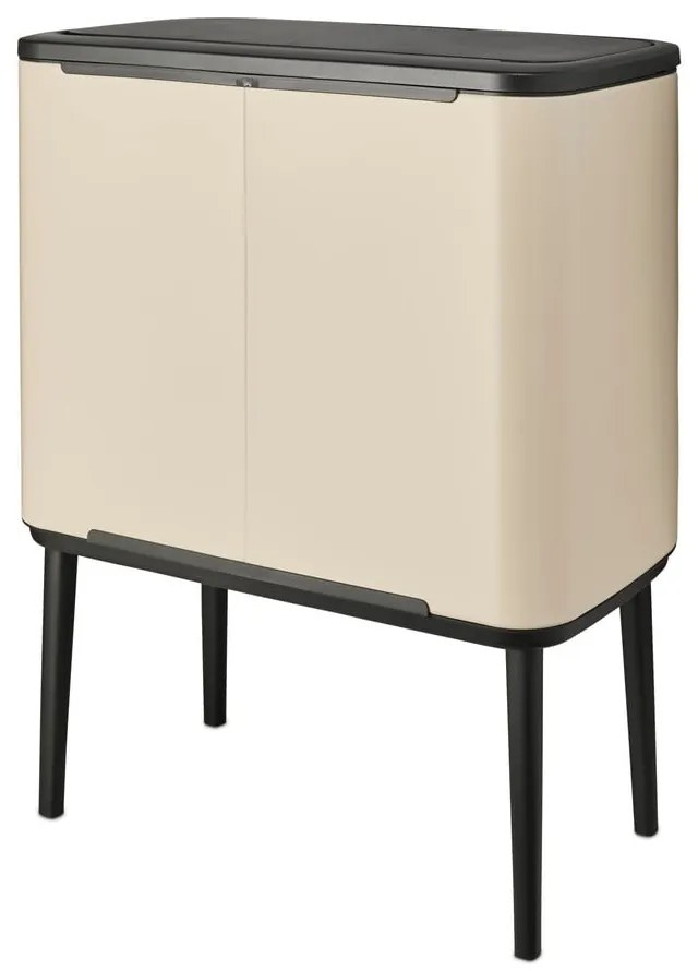Beżowy stalowy kosz na śmieci do segregacji odpadów otwierany na dotyk 34 l Bo Touch Bin – Brabantia
