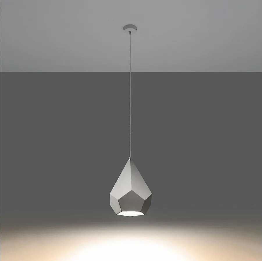 Lampy wiszące nowoczesny Litch, ceramika - 1 źródło światła 3000K - L.25 x H.135 cm - biały