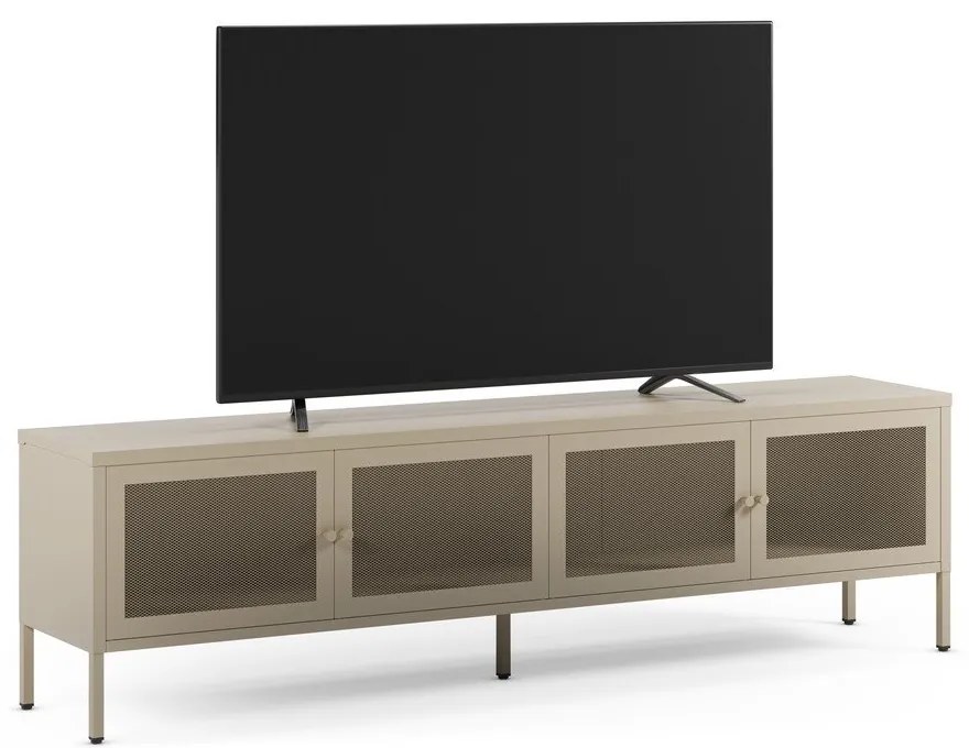 Kremowa metalowa szafka pod TV 160x50x35 cm Fayna – Marckeric