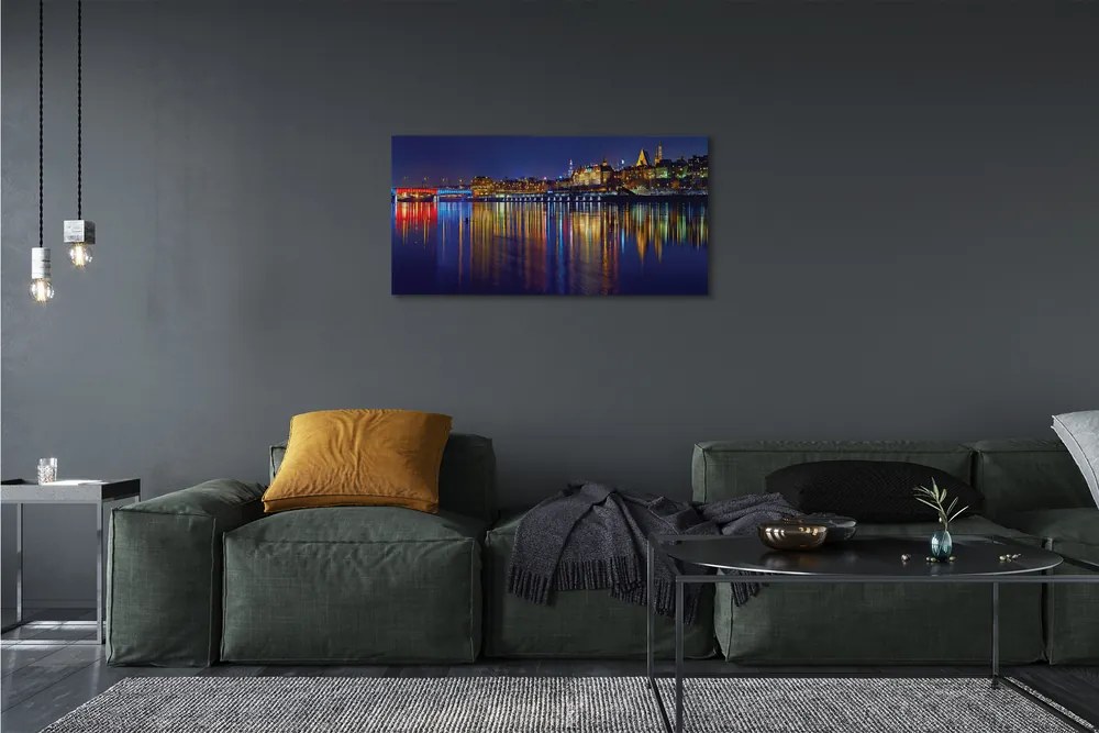 Obraz canvas na ścianę Nocny Most nad Wisłą