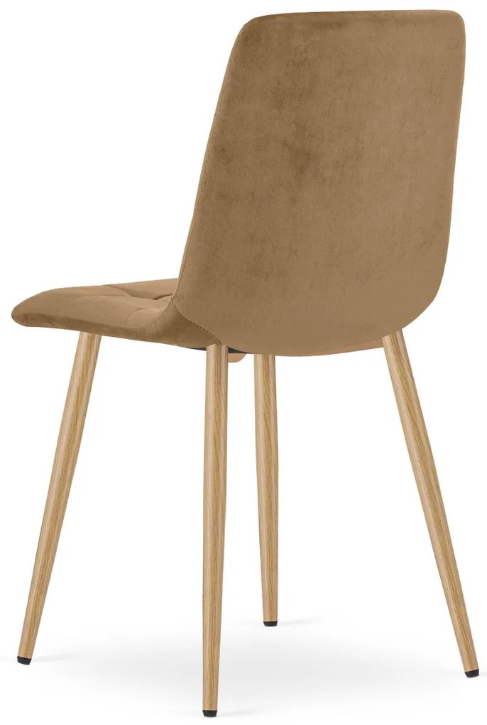 Krzesło aksamitne KARA brązowe