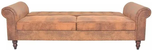 Rozkładana pikowana brązowa sofa - Algero