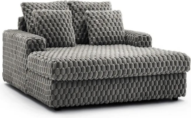 Fotel Wypoczynkowy Sofa KOBEL Szary Pluszowy Nowoczesny