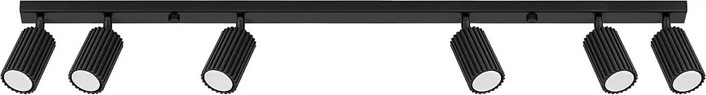 Lampa Sufitowa Minimalistyczny Karbon, Aluminium - 6 Źródło - L.117 X H.16.5 Cm - Czarny