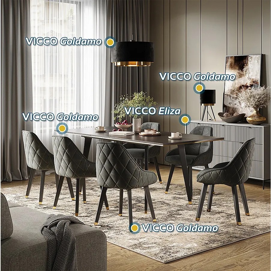 Stół do jadalni czarny 200x90x77 goldamo