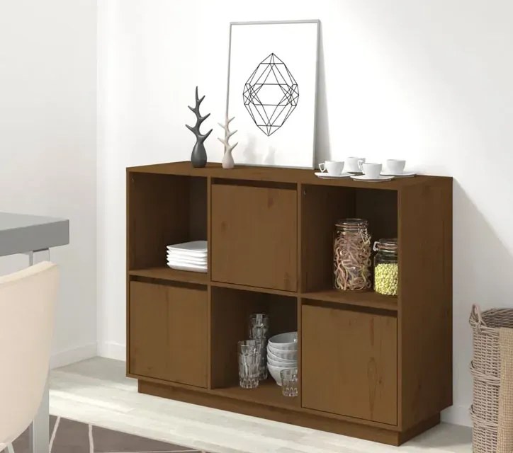 Drewniany regał na ubrania miodowy brąz A5-F00