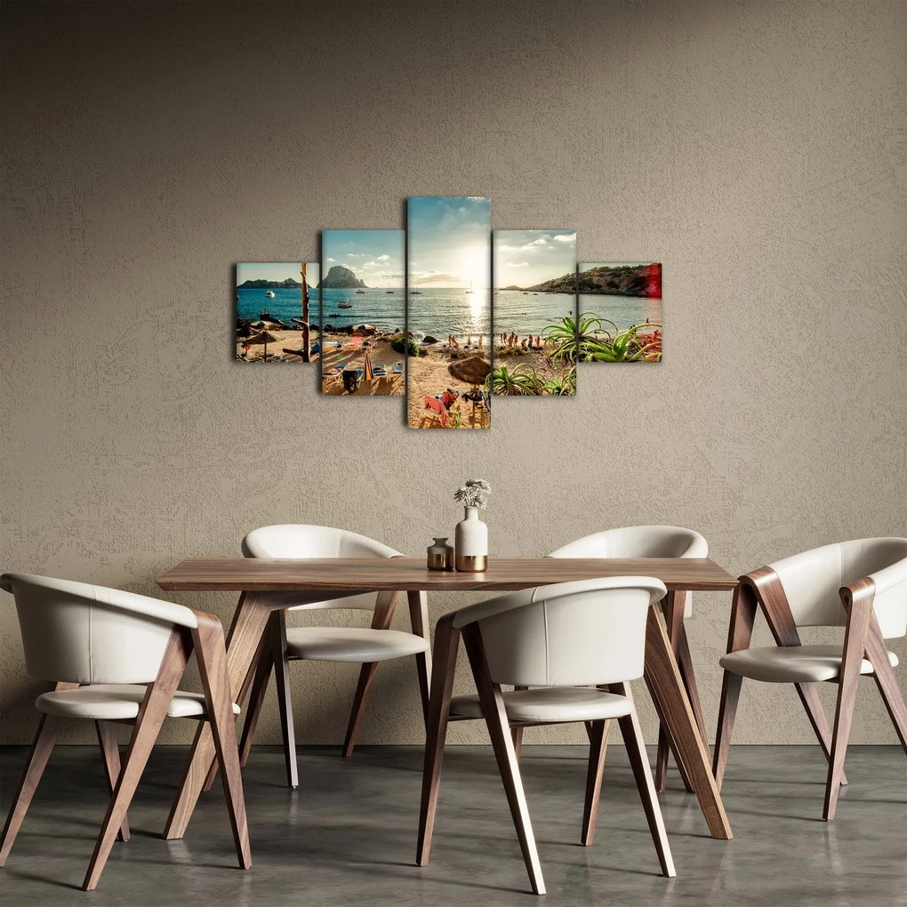 Obraz - Plaża z ludźmi (125x70 cm)
