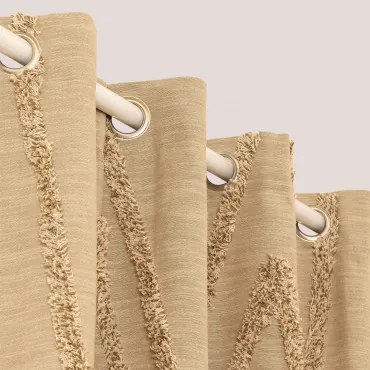 Zasłona Bawełniana Jasper Pszenica Brązowa & 140 X 260 Cm - Sklum