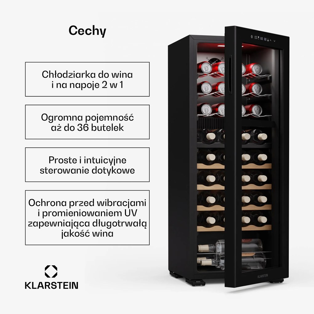 Klarstein Bovella 36 Duo+ Chłodziarka do wina