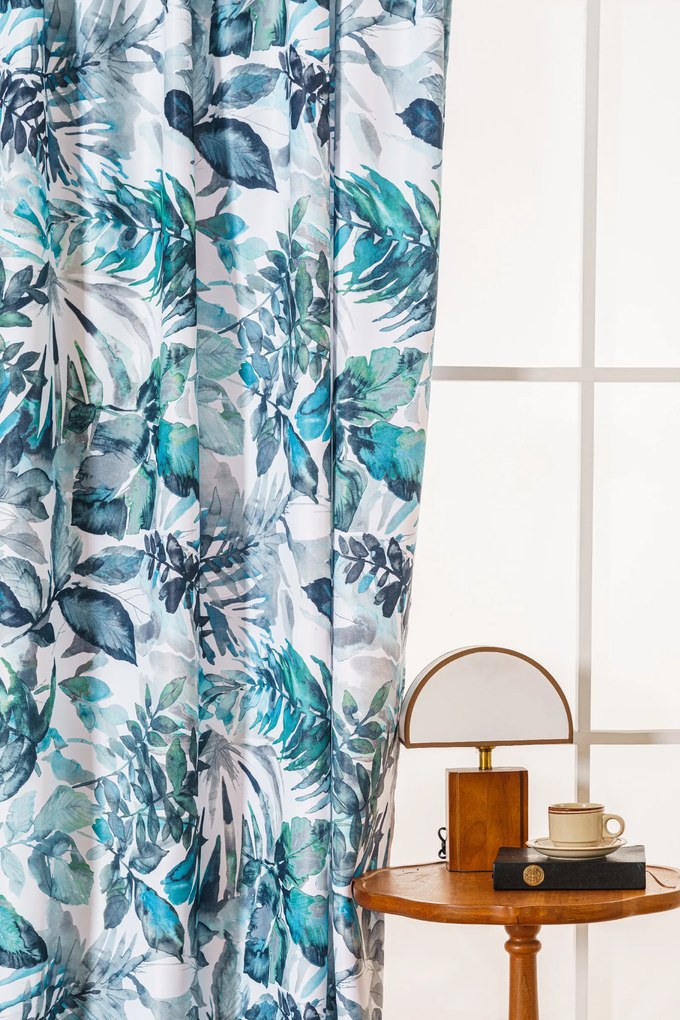 Designerska zasłona CORTINA 140x270 cm, wzorzysta Zawieszanie: Taśma z wiązaniami