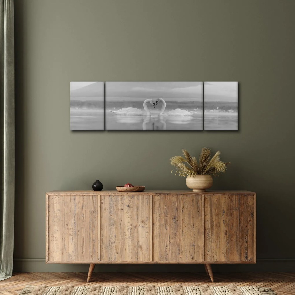 Obraz - Zakochane łabędzie (170x50 cm)
