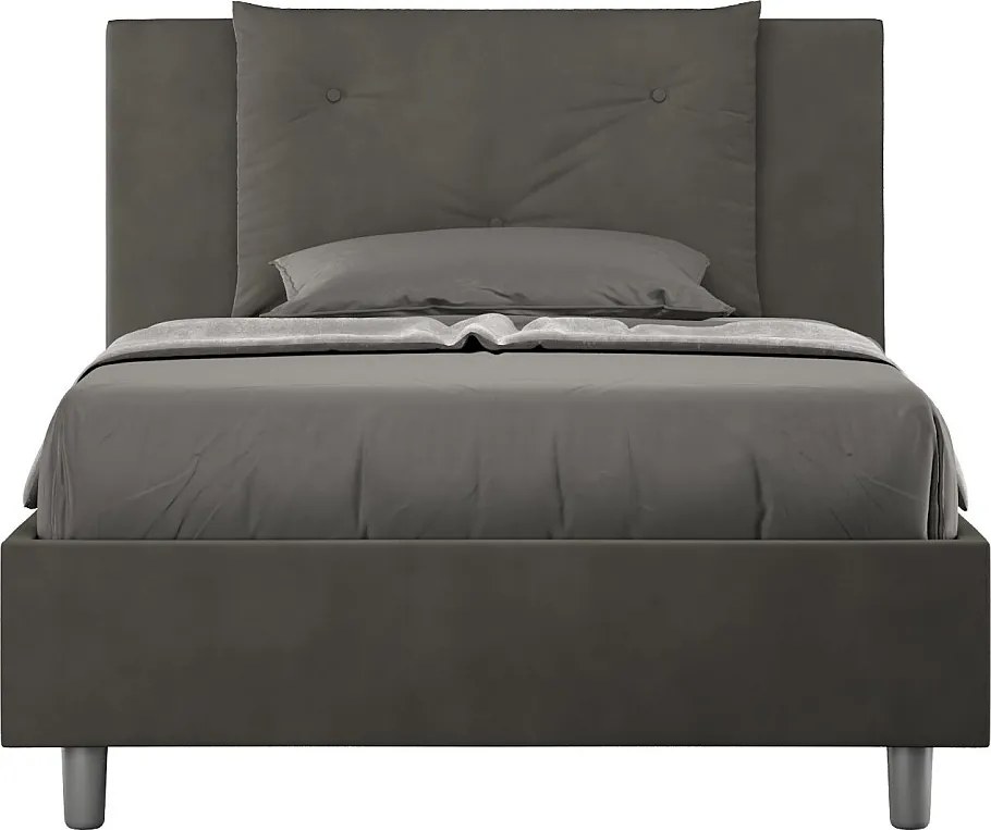 Łóżko bez stelaża tapicerowane 120x210 microfibra szary Appia