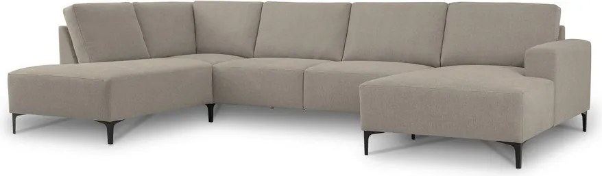 Jasnobrązowy narożnik z tkaniny szenilowej (lewostronny/w kształcie litery U) Fabian – Scandic