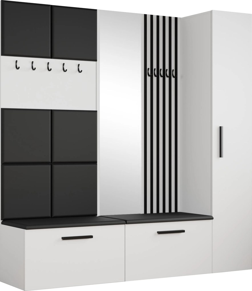 Masseno Garderoba MODULO 201,2/204/40 cm do Przedpokoju Nowoczesna Biała