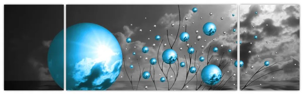 Obraz jasnoniebieskich kul (170x50 cm)