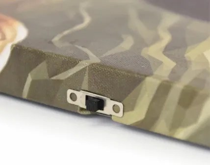 Obraz LED z kotem na dyni 40x40 cm dekoracja Halloween