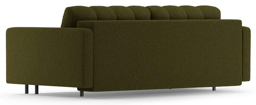 Zielona rozkładana sofa ze schowkiem z materiału bouclé 222 cm Bali – Cosmopolitan Design