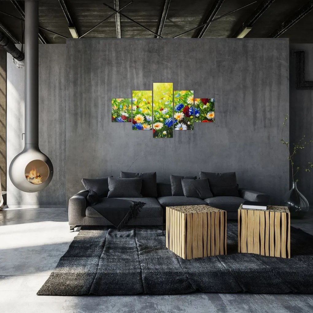 Obraz dzikich kwiatów (125x70 cm)