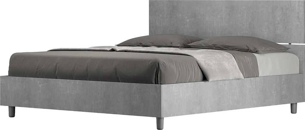 Łóżko bez stelaża 160x190 Prosty zagłówek Cementu Demas