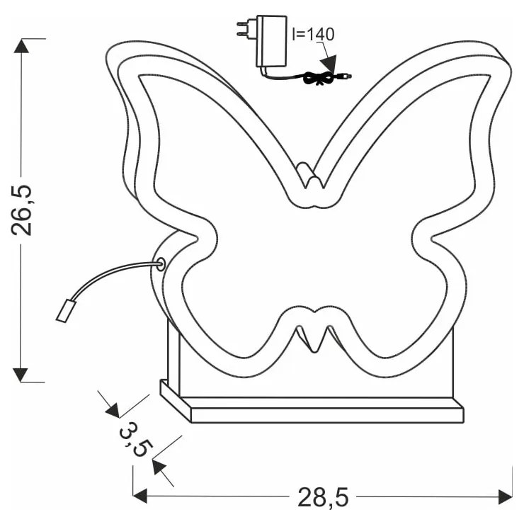Żółta lampka dziecięca Butterfly – Candellux Lighting