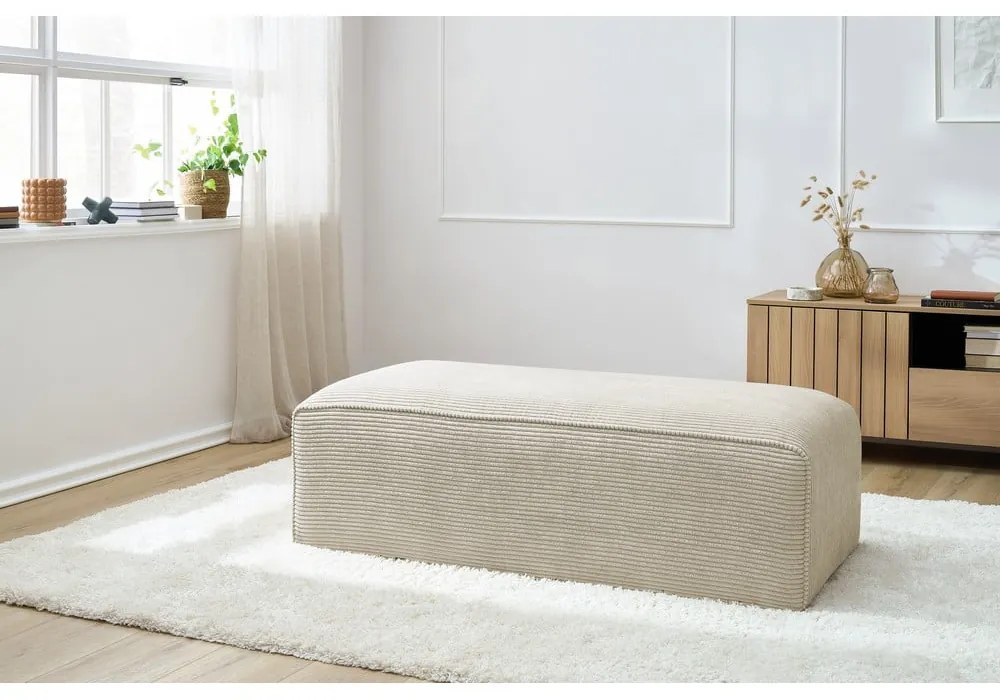 Beżowy sztruksowy podnóżek modułowy Megeve – Bobochic Paris