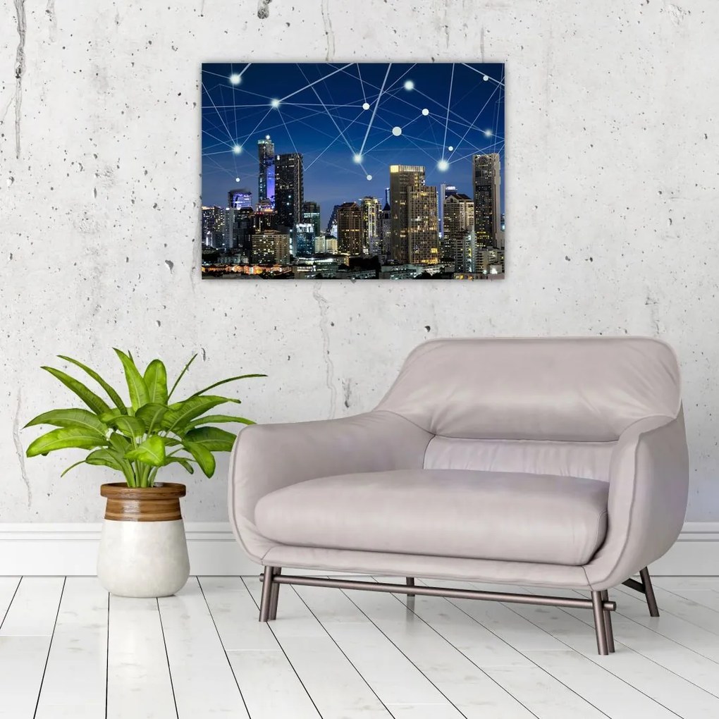 Obraz - Wielkie miasto nocą (70x50 cm)