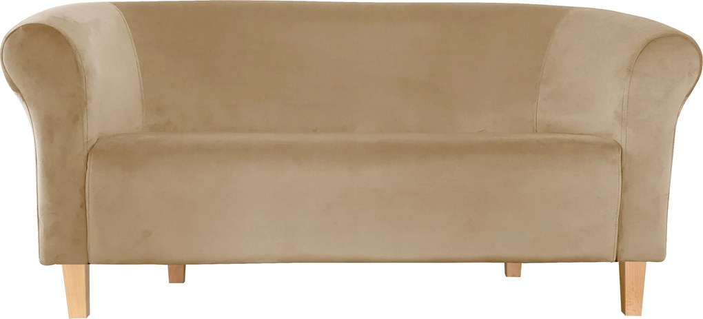 Sofa Milo tkanina Welur wygodna sofa tapicerowana do salonu i poczekalni : Kolor nogi - Drewno, Kolor tkaniny - VELVET - MG06, Typ tkaniny - Velvet, Wysokość nogi - 15 cm