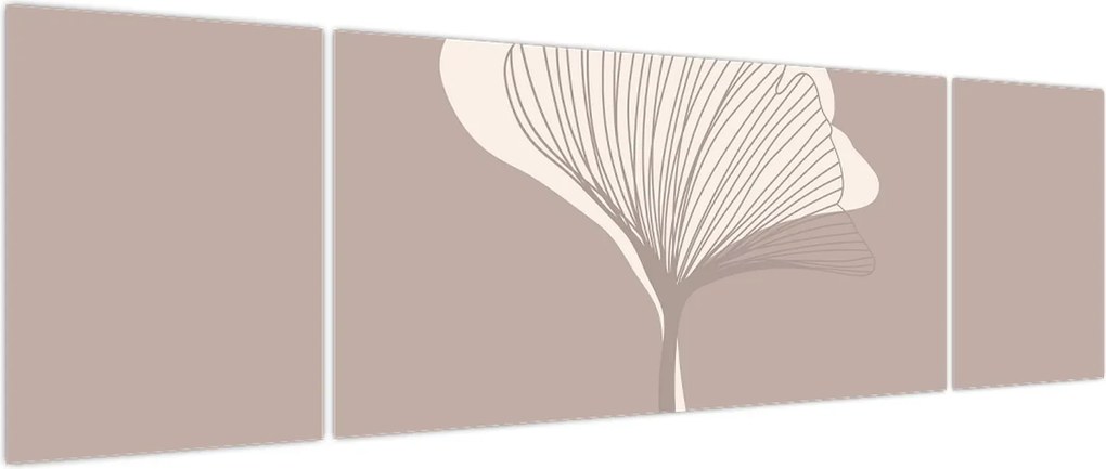 Obraz - Beżowe liście N⁰3 (170x50 cm)