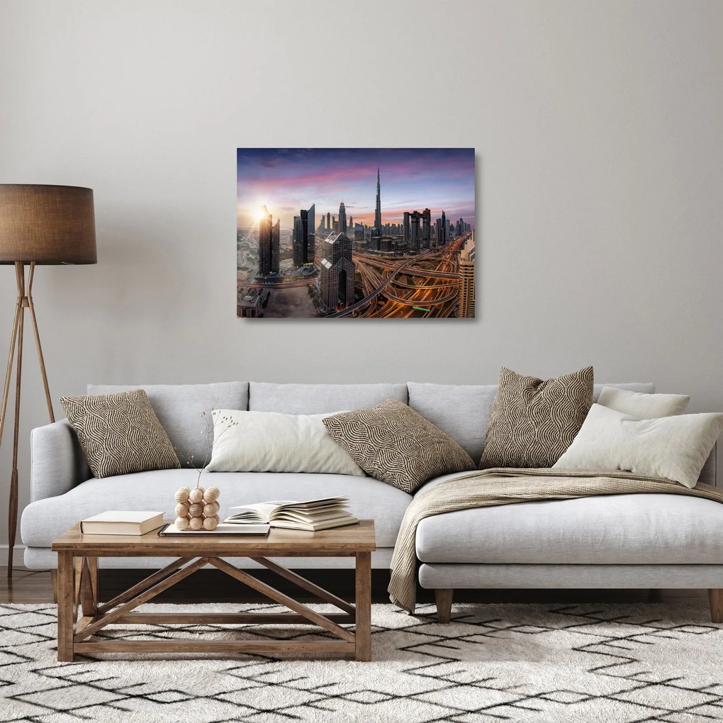Obraz na szkle - Panorama Dubaju (70x50 cm)