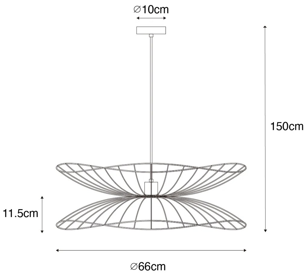 Designerska lampa wisząca czarna 66cm - PuaDesignerski Oswietlenie wewnetrzne