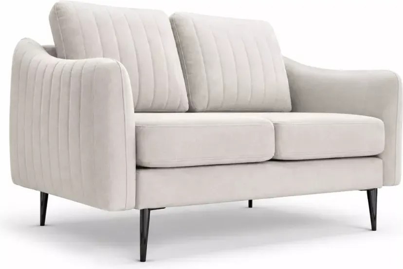 Kanapa Valoris 2-osobowa welur – elegancka sofa wolnostojąca z metalowymi nogami