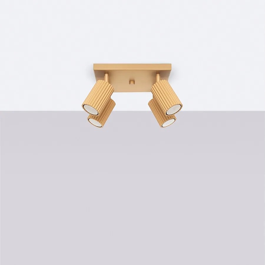 Lampa sufitowa minimalistyczny Gloow, aluminium - 4 źródło światła 4000K - L.25 x H.16.5 cm - złoty