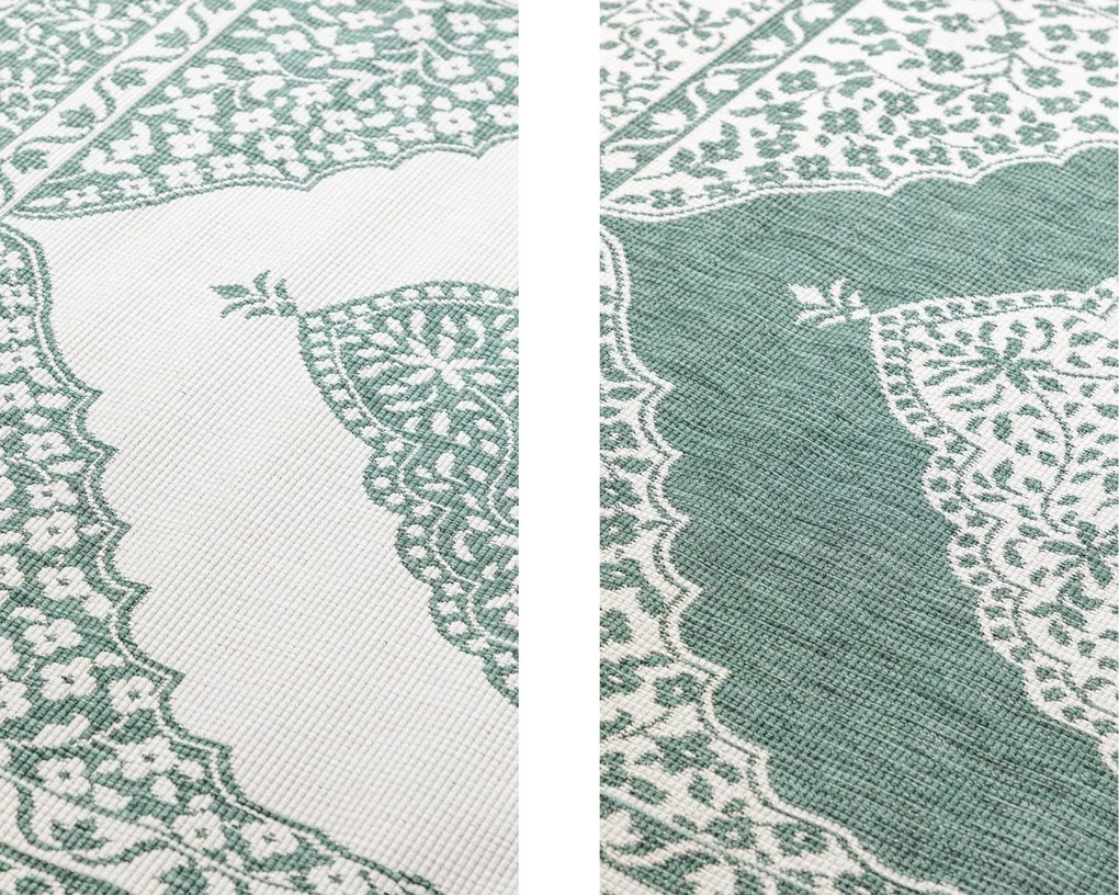 Dywan dwustronny zewnętrzny Gemini Alladyn zielono-kremowy 80 cm x 150 cm