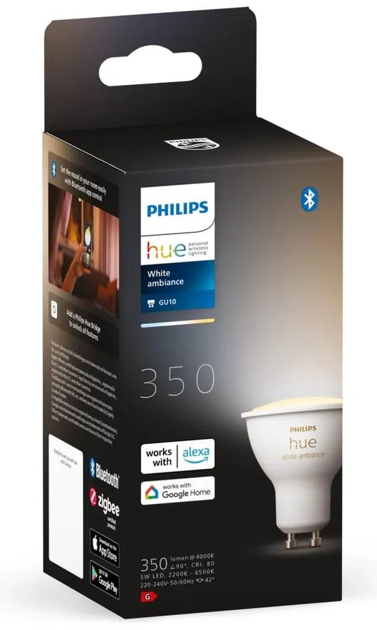 Inteligentna żarówka LED z gwintem GU10, 4 W White ambiance – Philips Hue