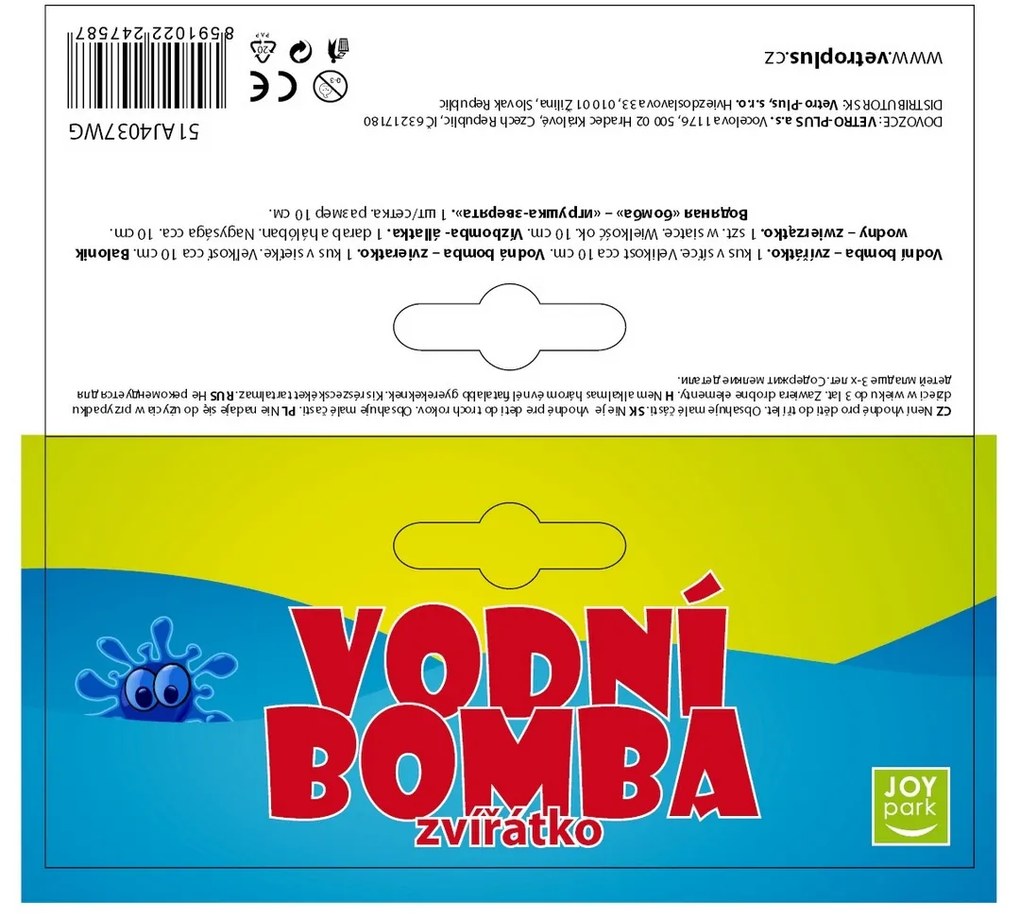 Joy Park Wodna bomba zwierzątko, 10 cm