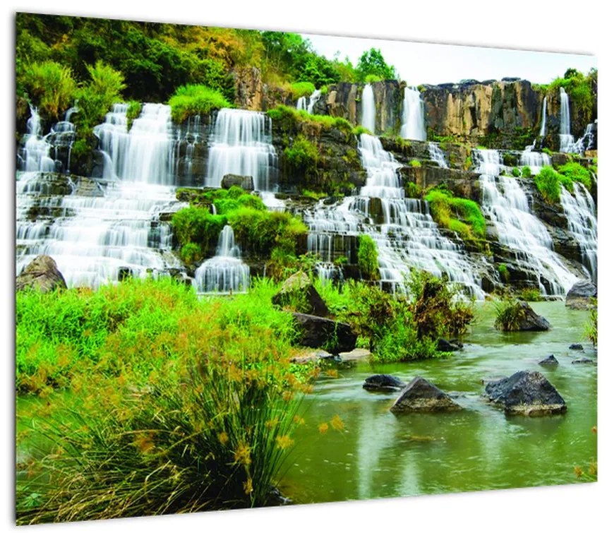 Obraz na szkle - wodospady (70x50 cm)