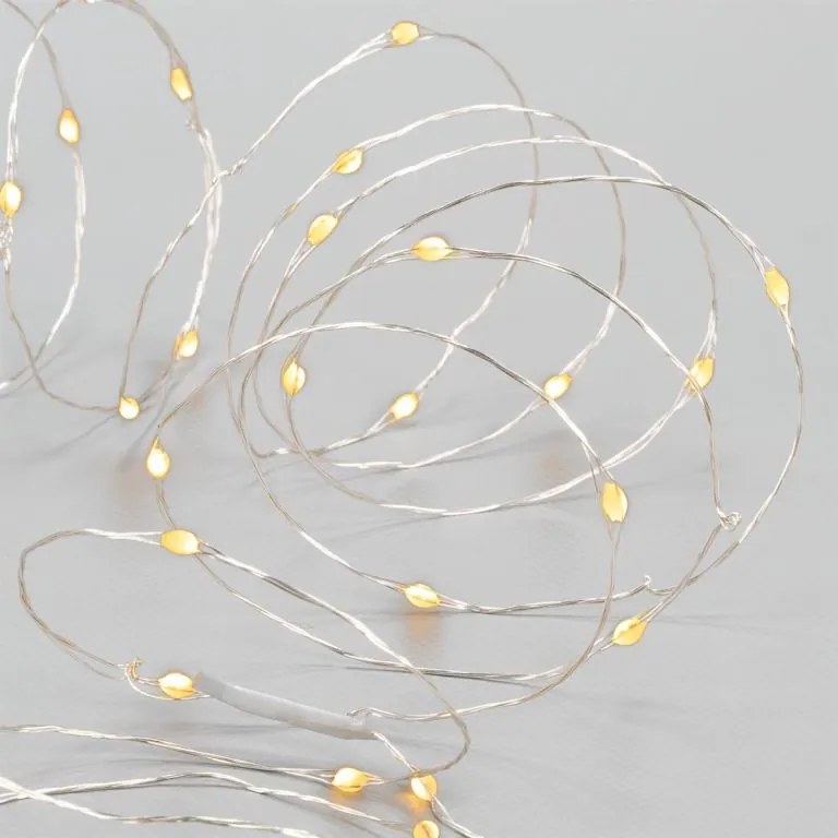 Zestaw 4 przewodów świetlnych 40 LED, ciepła biel